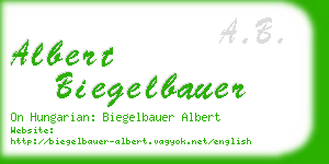 albert biegelbauer business card